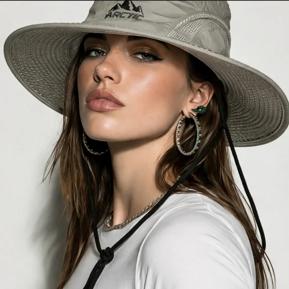 Arctic Air Evaporative Cooling Hat One Size Silver Ventilated UV Protection - Picture 7 of 16